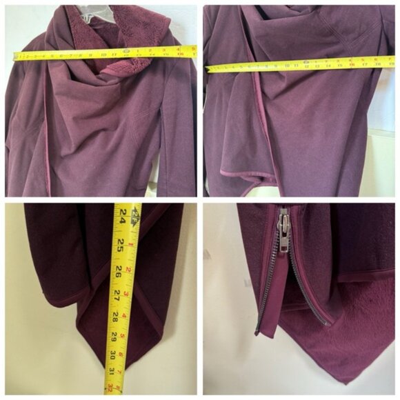 Lululemon Presence OfMind Jacket Sherpa Fleece Red Cozy Wrap Cardi Zip Sleeve 8 - Picture 14 of 16